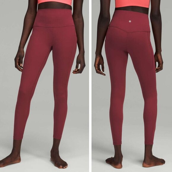 Lululemon Mulled Wine Red Align High-Rise Pant w Pockets Leggings 37563 - Picture 1 of 12